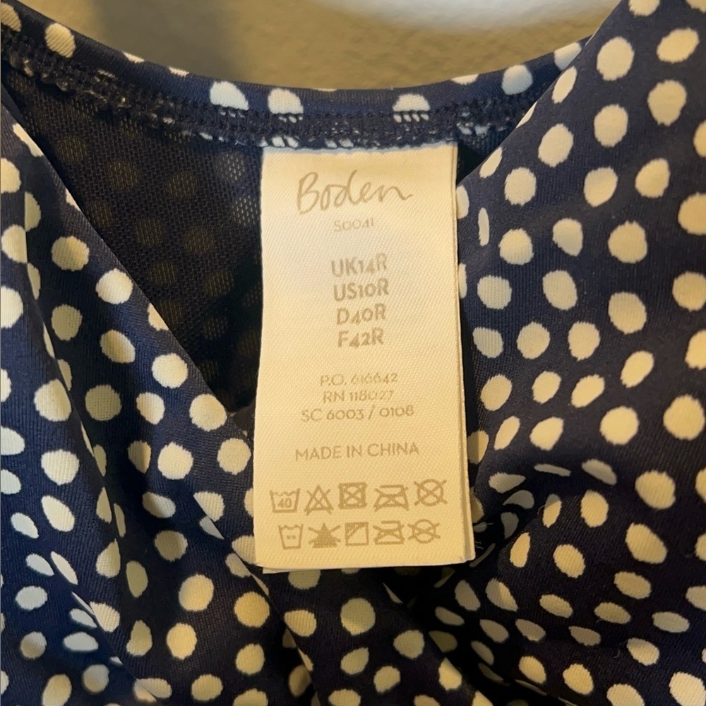 Boden size 10 R Talamanca Swimsuit blue and white polka dots - Picture 4 of 4